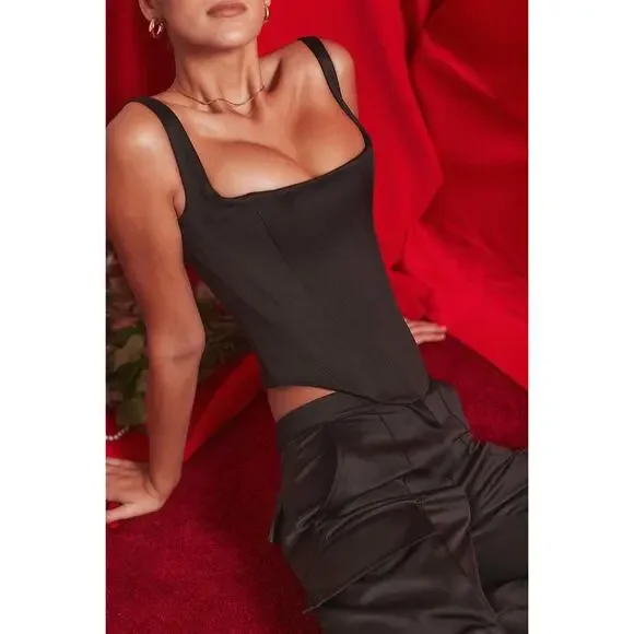 HOUSE OF CB Rafa Satin Longline Corset Top Size Large - Picture 4 of 12